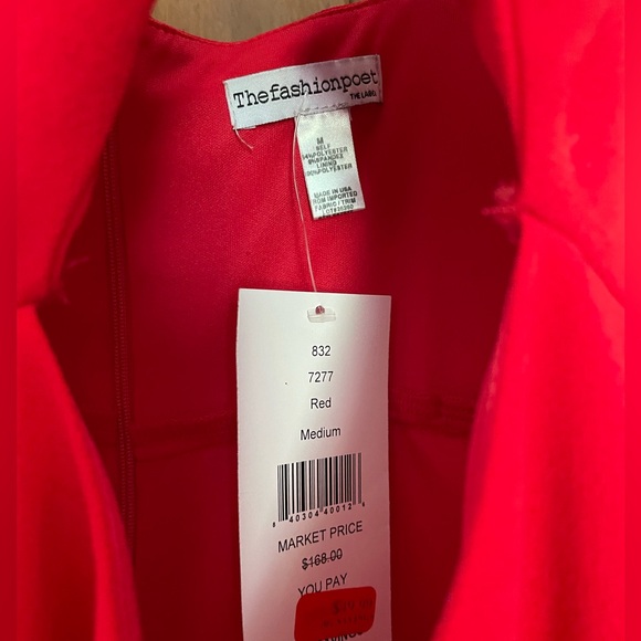 NWT Red midi dress with cutout. Size medium - Picture 5 of 5